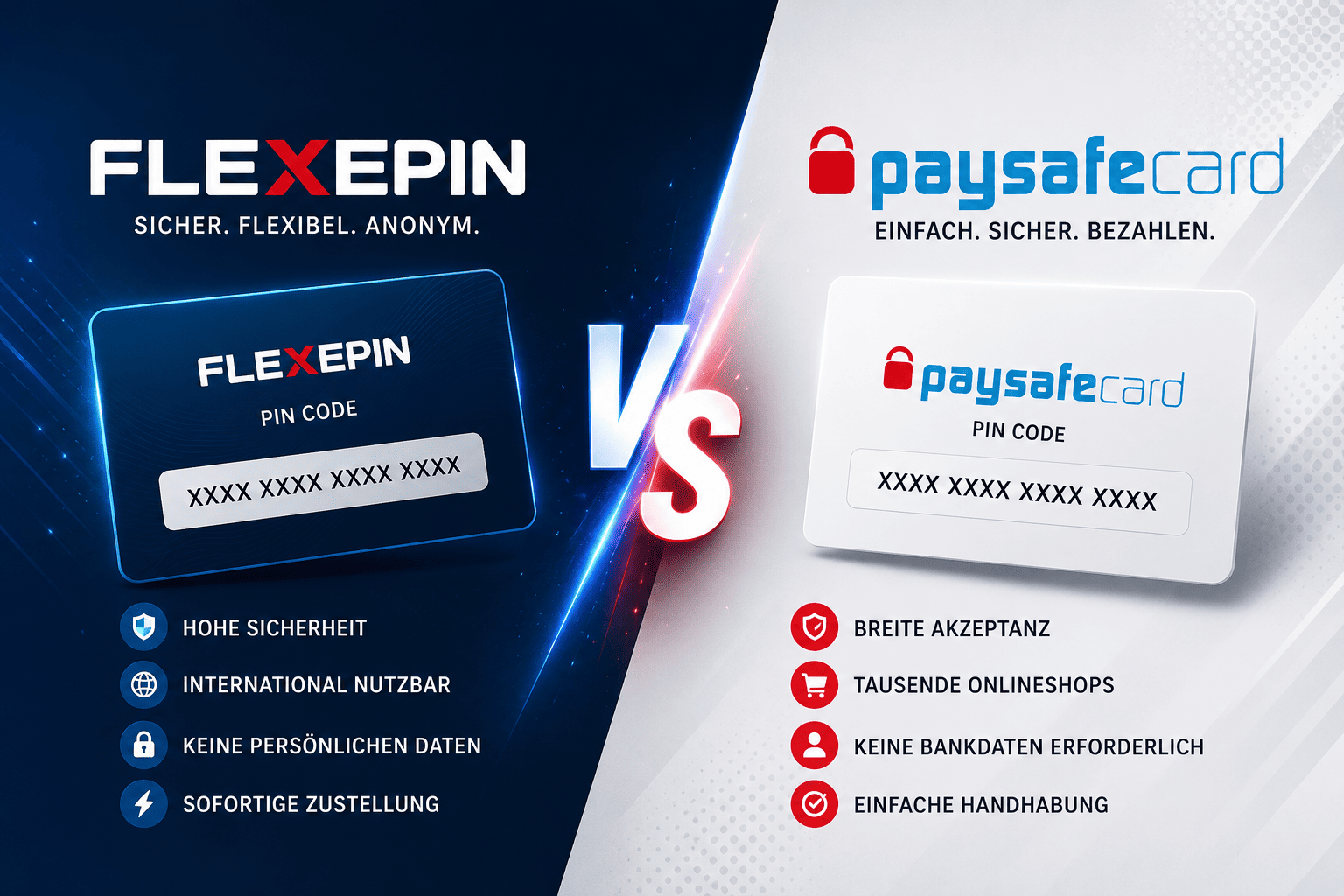 Flexepin vs. Paysafecard Vergleich – Vor- und Nachteile 2026