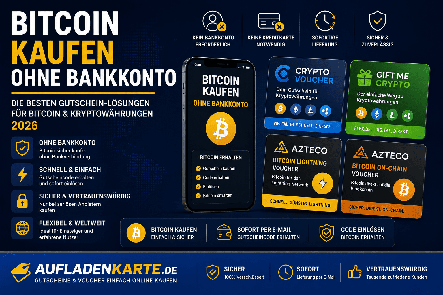 Bitcoin kaufen ohne Bankkonto – Die besten Gutschein-Lösungen 2026