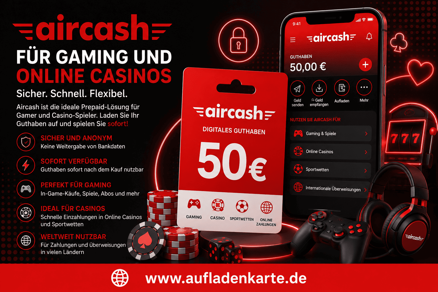 Aircash für Gaming & Online Casinos